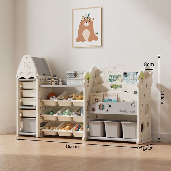 Стелаж з контейнерами + книжкова полиця 3в1 &ldquo;Tree Maxi&rdquo; Бежевий TM-052W фото