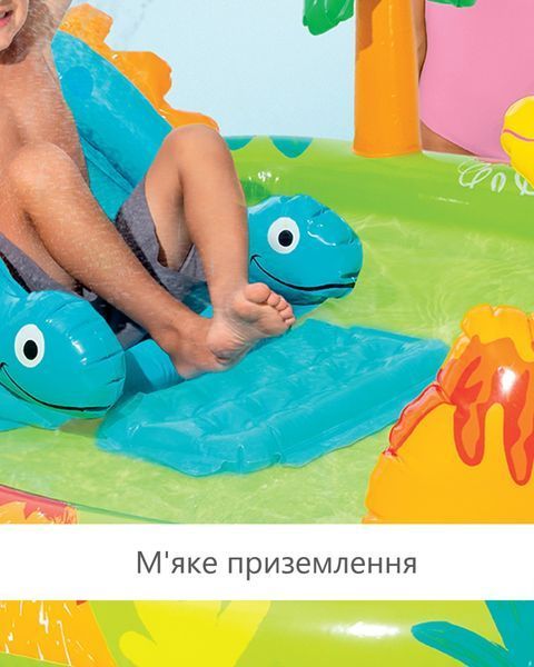 Детский надувной бассейн "Jurassic Park" с горкой и фонтанчиком Intex 57166 57166 фото