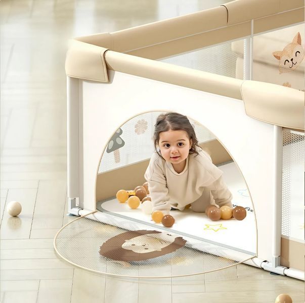 Детский манеж Terrio Hedgehog XL 180х200 см с двумя ручками и 60 разноцветными мячами TQ-317XL фото