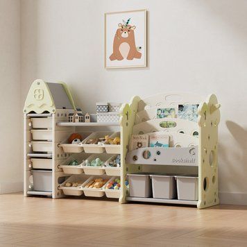 Стелаж з контейнерами + книжкова полиця 3в1 &ldquo;Tree Maxi&rdquo; Салатовий TM-052G фото