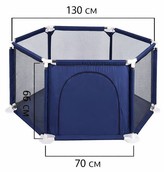 Дитячий манеж Terrio з сіткою та дверцятами 130&times;66 см Сірий TQ-326G фото