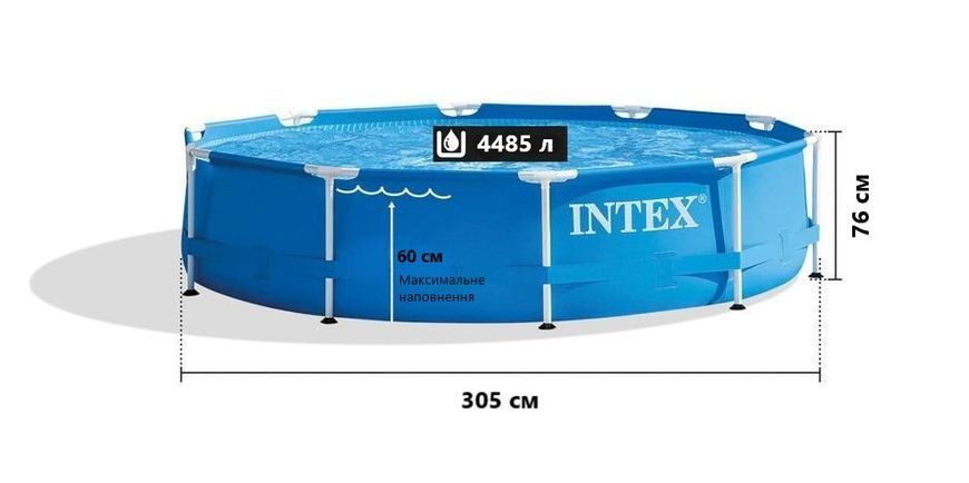 Каркасный бассейн Intex 28202 (76*305 см. объем: 4485 л. картриджный фильтр-насос 1250 л/ч) 28202 фото