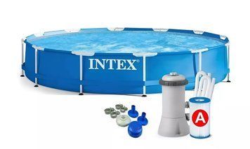 Каркасный бассейн Intex 28212 (76*366 см. объем: 6503 л. картриджный фильтр-насос 2006 л/ч) 28212 фото