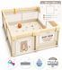 Детский манеж Terrio Teddy Bear S Кофейный 120х120 см с двумя ручками и 60 разноцветными мячами TQ-329KS фото 1