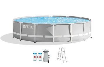 Каркасный бассейн Intex 26716 (99*366 см., объем: 8592 л., фильтр 2006 л/ч, стремянка) 26716 фото