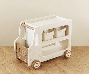 Стеллаж-машинка с контейнерами Terrio &ldquo;Lorry&rdquo; Коричнево-белый TM-957B фото
