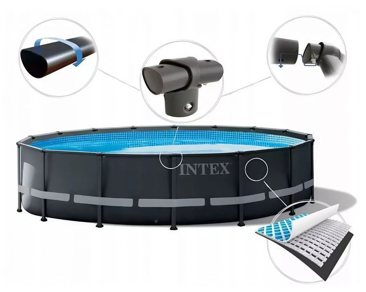 Каркасний басейн Intex 26326 ULTRA XTR (488х122 см., об'єм: 19156 л.) з пісочним фільтром, сходами та тентом 26326 фото