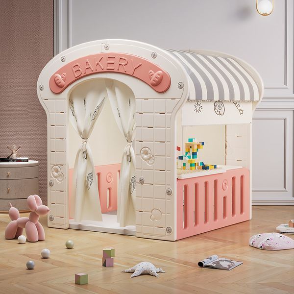Детский домик с конструктором "Bakery" Розовый TB-601P фото