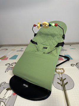 Детский шезлонг (кресло-качалка) салатовый + дуга с игрушками в подарок TH-102Z фото