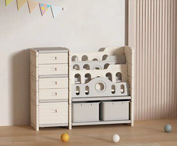 Книжная полка + стеллаж с контейнерами 2в1 Terrio "Liby" TM-1010 фото