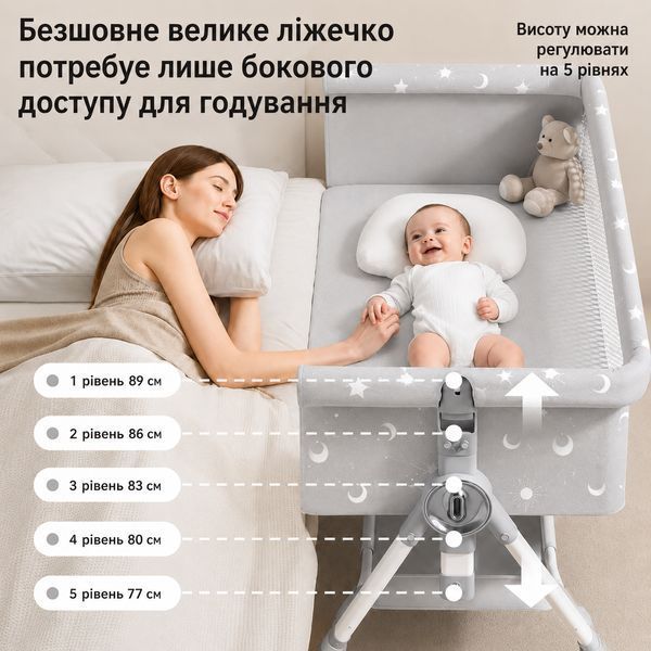 Мультифункциональная кроватка для новорожденных Terrio "Sunny" Серое TL-V04G фото