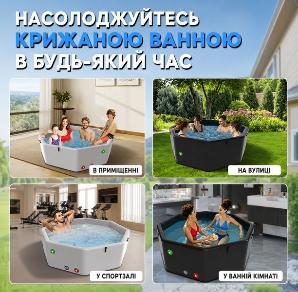 Надувная ледяная ванна Ice Bath Spa Premium, термованная, для холодных ванн и восстановление 200х65 см. BS0027 фото