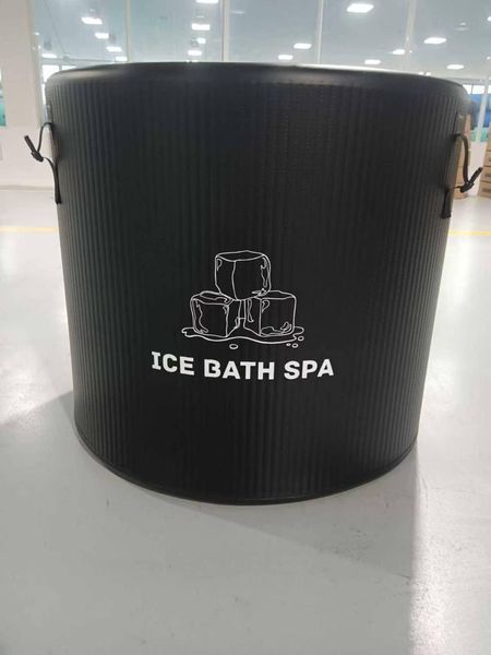 Круглая надувная ледяная ванна Ice Bath Spa Premium, термованная, для холодных ванн и восстановления 90х75 см. BS0028 фото
