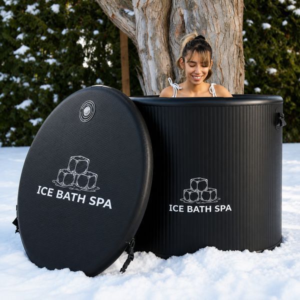 Круглая надувная ледяная ванна Ice Bath Spa Premium, термованная, для холодных ванн и восстановления 90х75 см. BS0028 фото