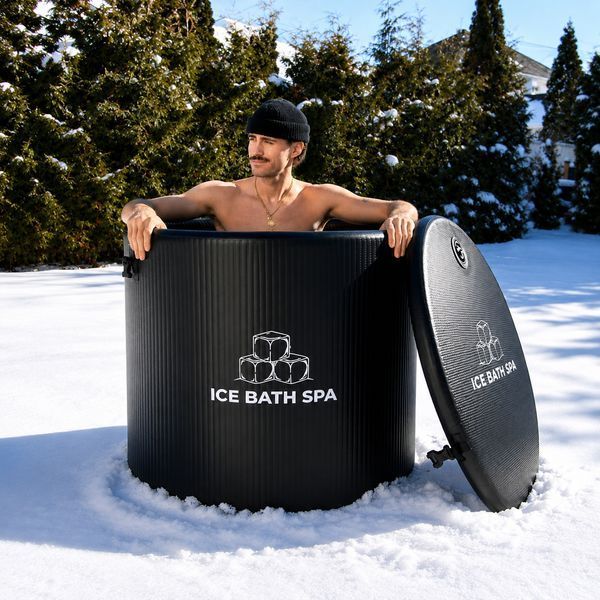 Круглая надувная ледяная ванна Ice Bath Spa Premium, термованная, для холодных ванн и восстановления 90х75 см. BS0028 фото