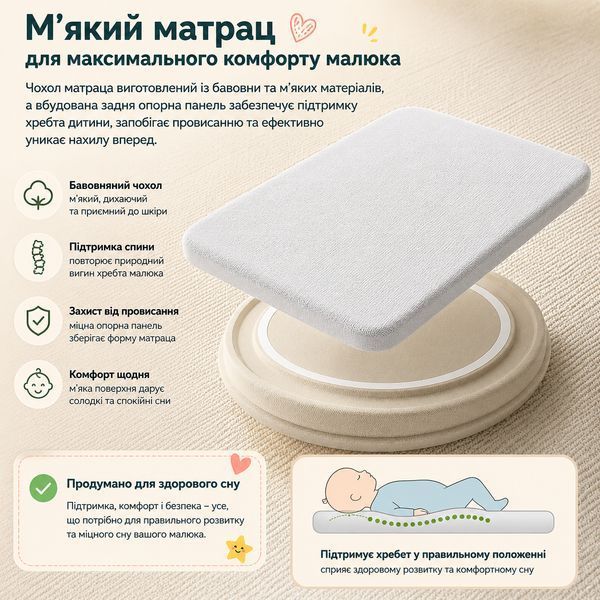 Мультифункціональне ліжечко для новонароджених Terrio "Ivory" Кремове TL-V05White фото
