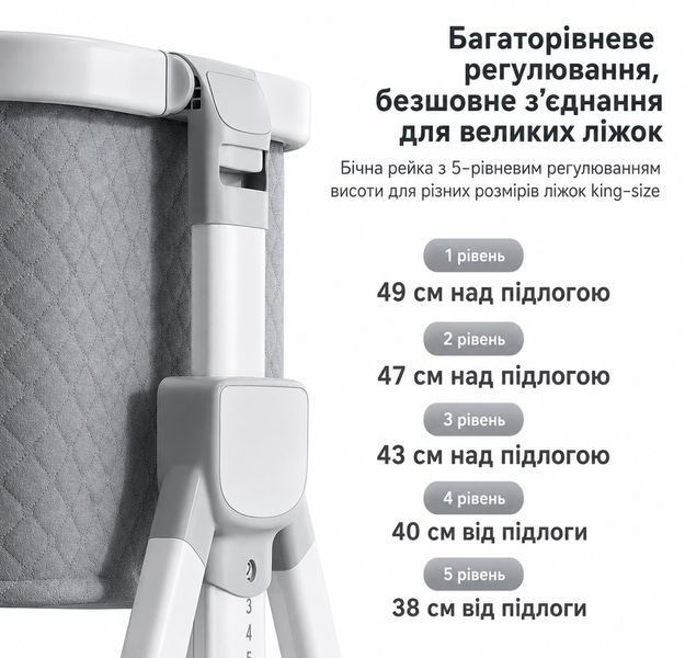 Мультифункциональная кроватка для новорожденных Terrio "Ivory" Сірий TL-V05Gray фото