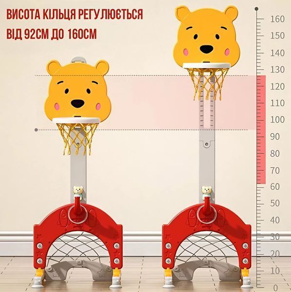 Детский спортивный комплекс с музыкальной колонкой 4в1 Terrio "Bear" Оранжево-бирюзовый TW-344O фото